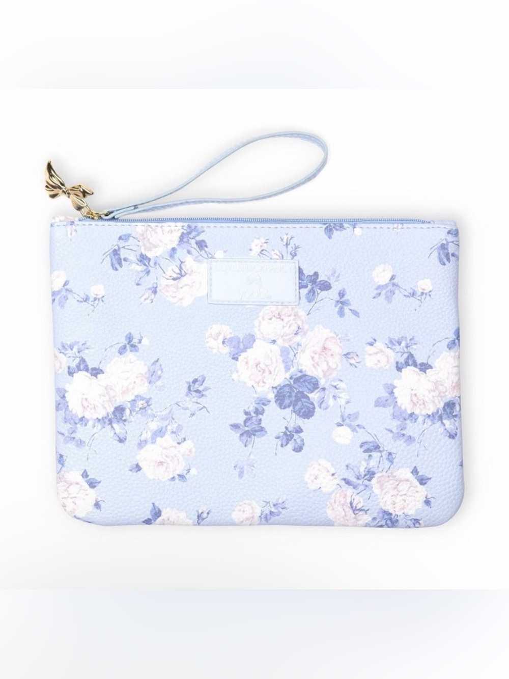 LoveShackFancy × Target Yoobi Flat Zip Pencil Case with Strap Whisper Blue NWT